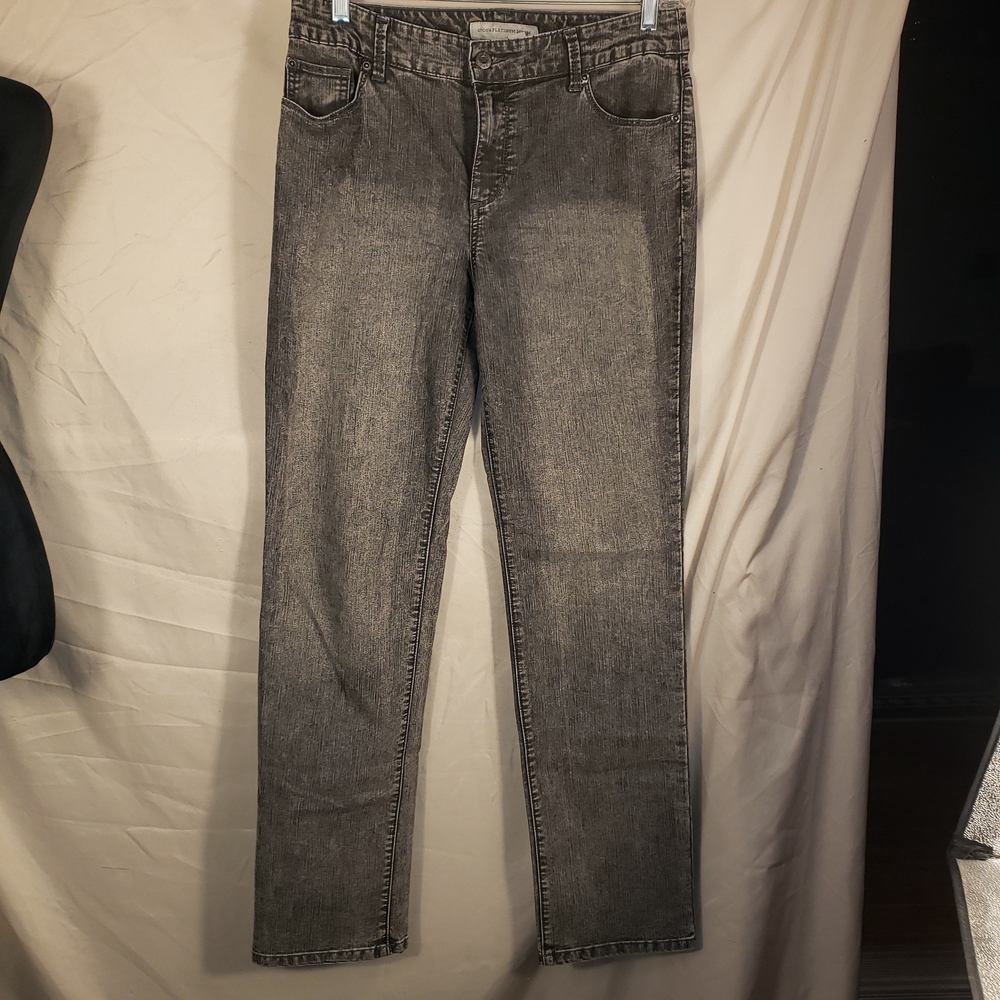 Chico's Charcoal Straight Leg Jeans - 1.5 REG